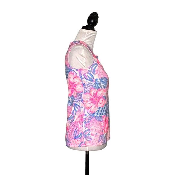 Lilly Pulitzer Essie Sleeveless Top Pink Isle Snappy Turtle Size XS - Picture 6 of 10